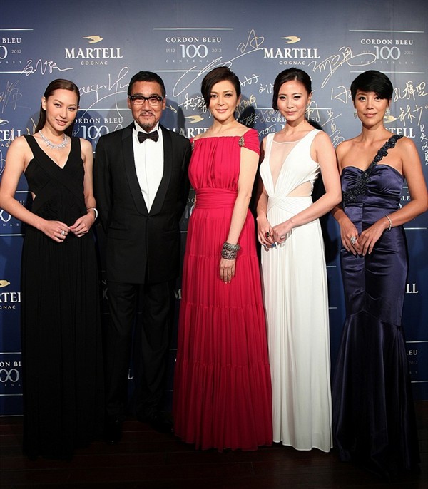 徐子珊，梁家輝，關之琳，Rebecca Chu和陳芷菁出席馬爹利藍帶（Martell Cordon Bleu）百年慶典晚宴